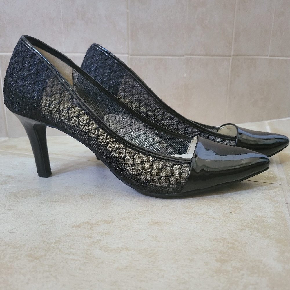 Andrew Geller black high heels shoes,  size 8